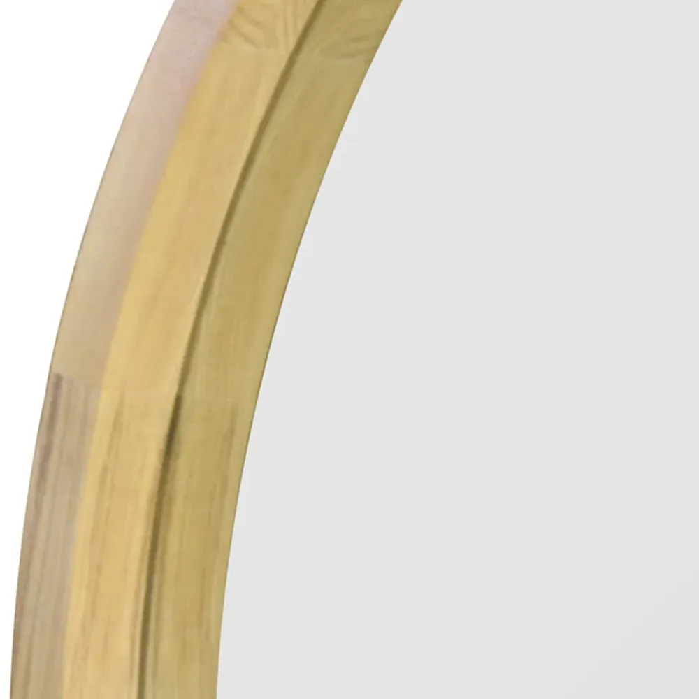 Naturalis Round Deep Dish Framed Mirror - Oak