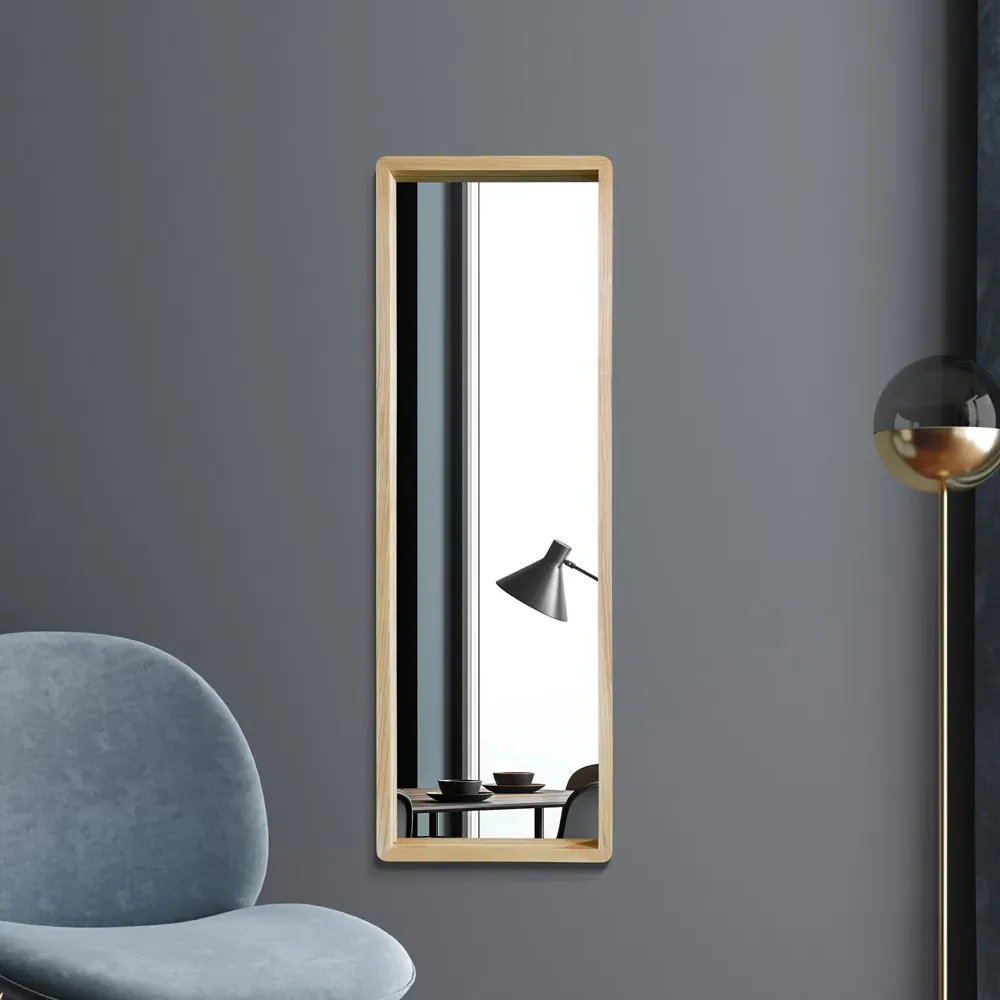 Naturalis Rounded Corner Leaner Wall Mirror - Oak