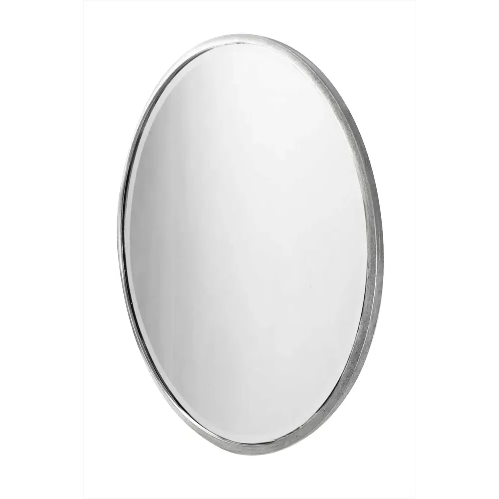 Rowan Round Wall Mirror with Bevelled Glass - Silver