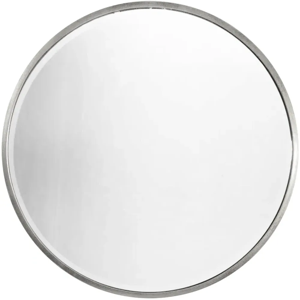 Rowan Round Wall Mirror with Bevelled Glass - Silver