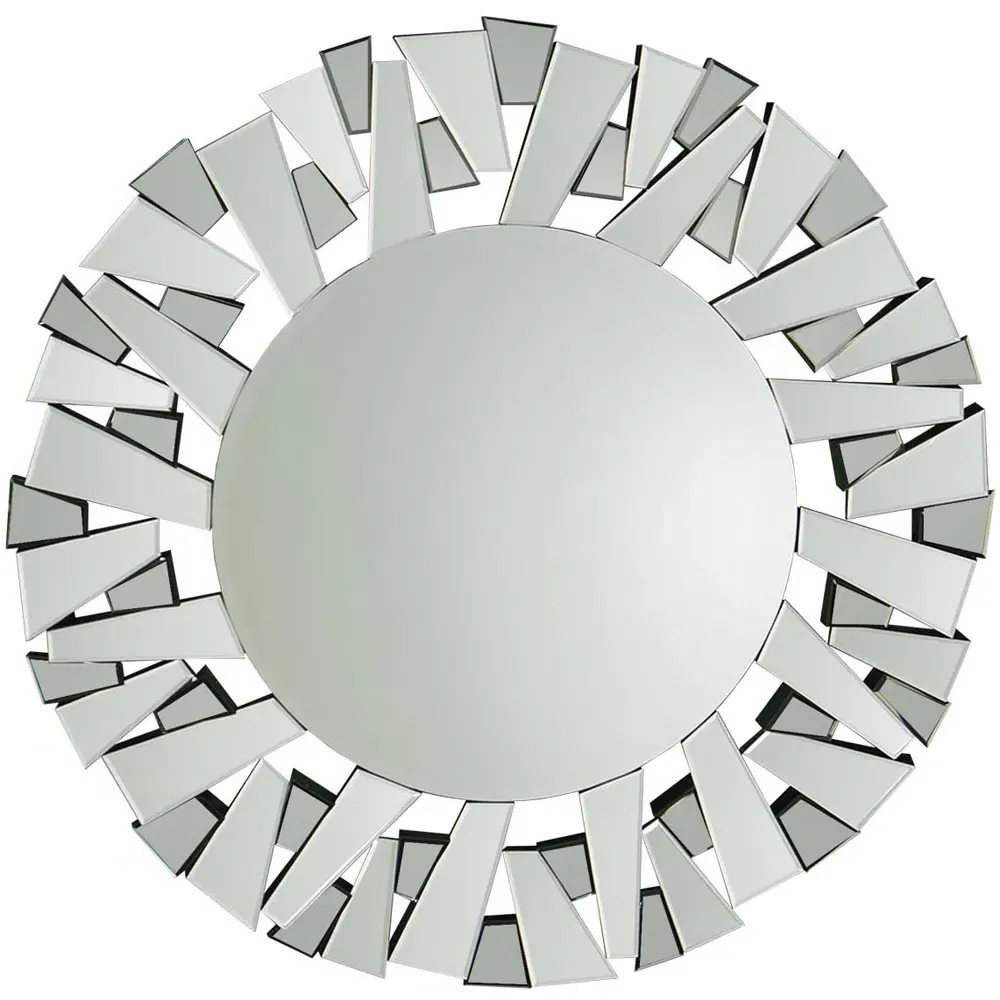 Segmented Round Wall Mirror - Clear