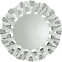 Segmented Round Wall Mirror - Clear