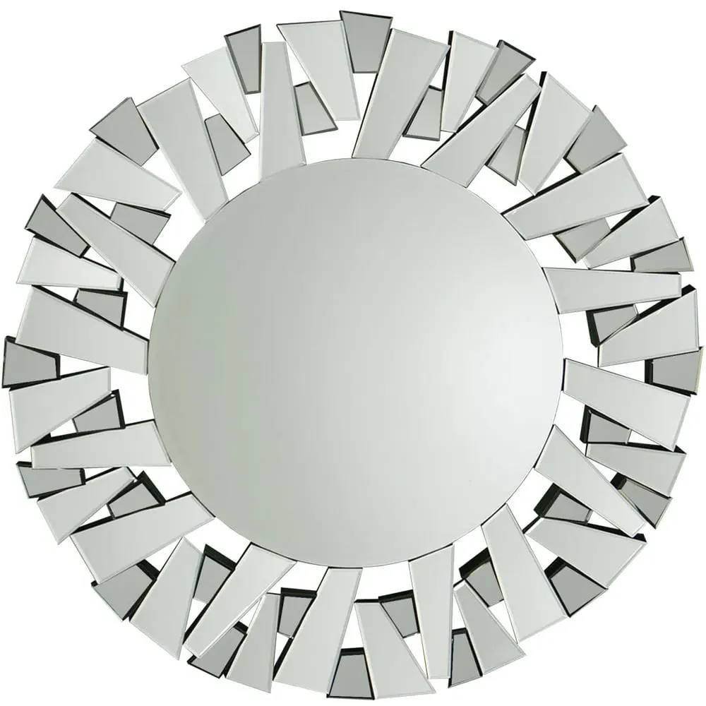 Segmented Round Wall Mirror - Clear image