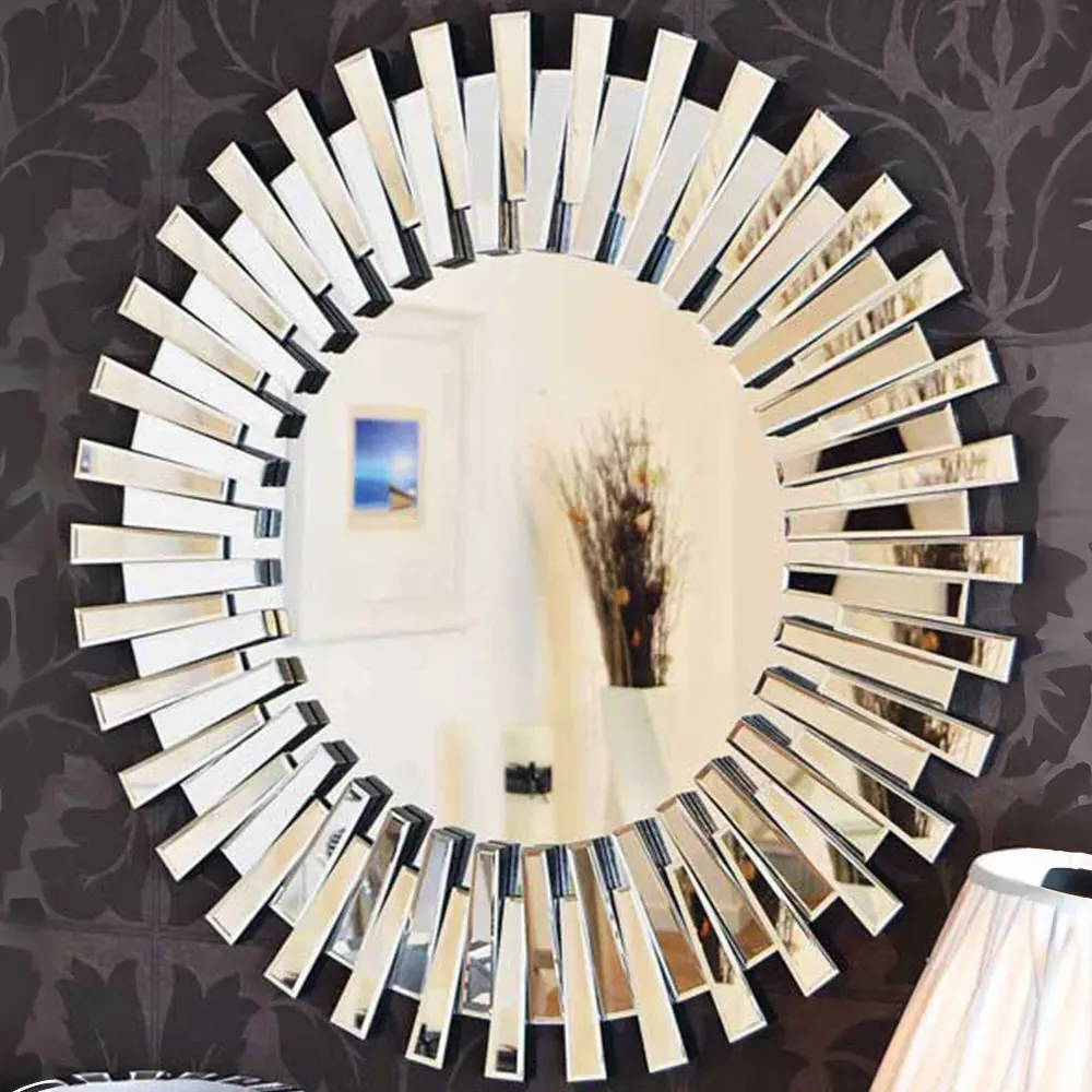 Starburst All Glass Wall Mirror - Black