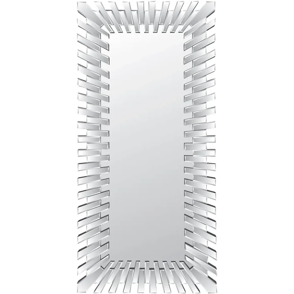 Starburst Large Rectangular Wall Mirror - Black