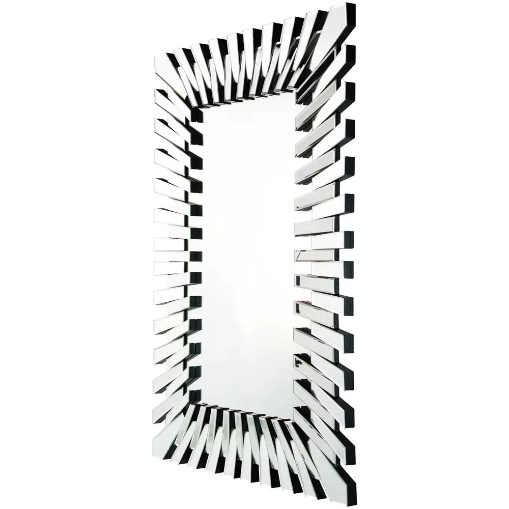 Starburst Rectangular Wall Mirror - Black