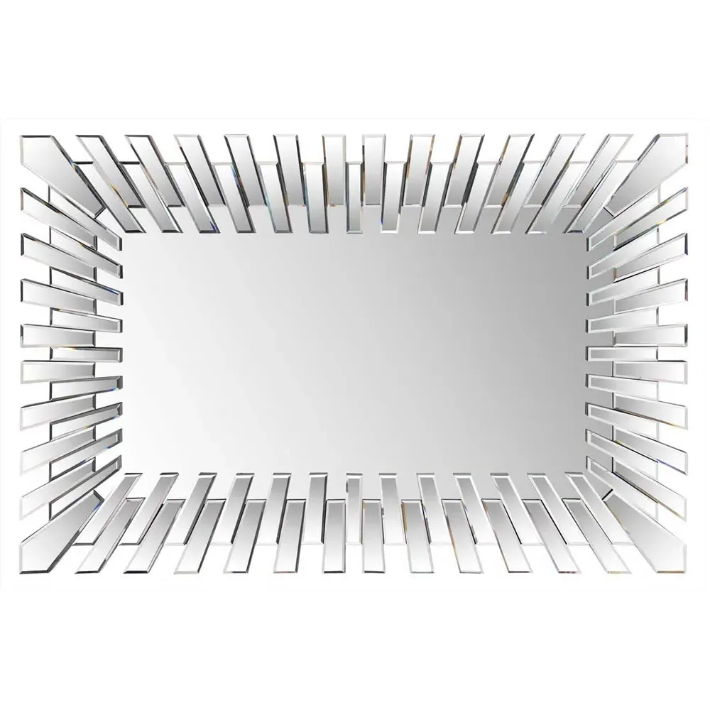 Starburst Rectangular Wall Mirror - Black