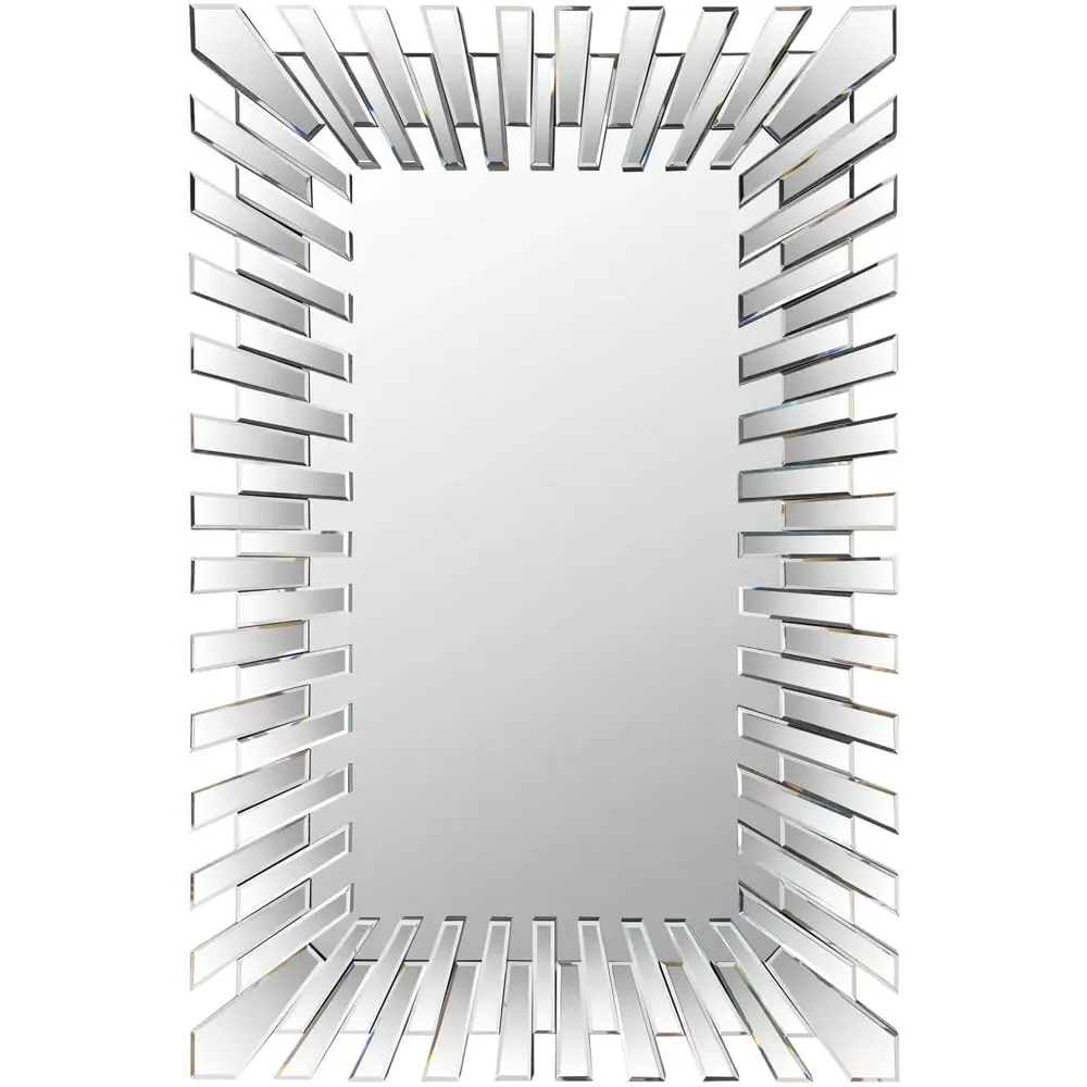 Starburst Rectangular Wall Mirror - Black