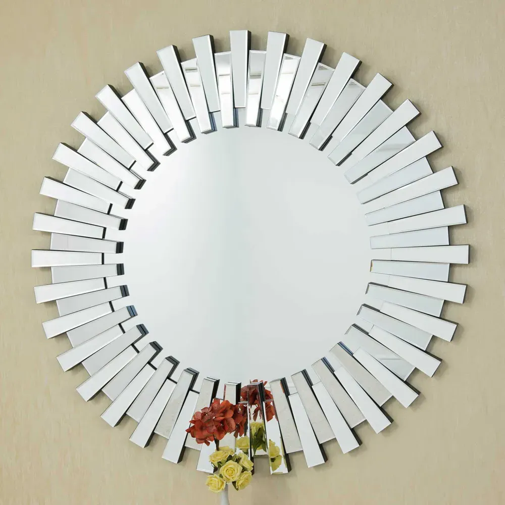 Starburst Round Wall Mirror - Black