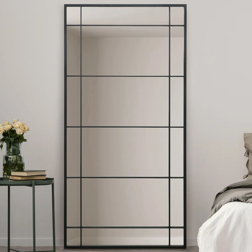 Tabula Window Wall Mirror - Black, Metal