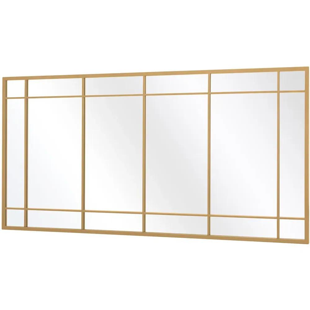 Tabula Window Wall Mirror - Gold, Metal