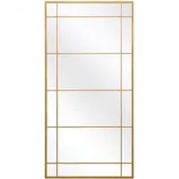 Tabula Window Wall Mirror - Gold, Metal