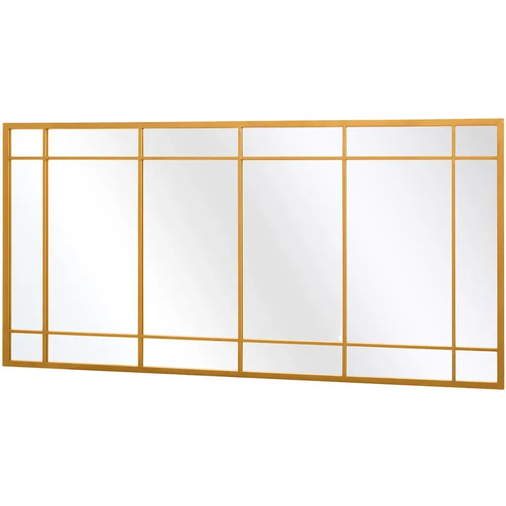 Tabula Window Wall Mirror - Gold, Metal