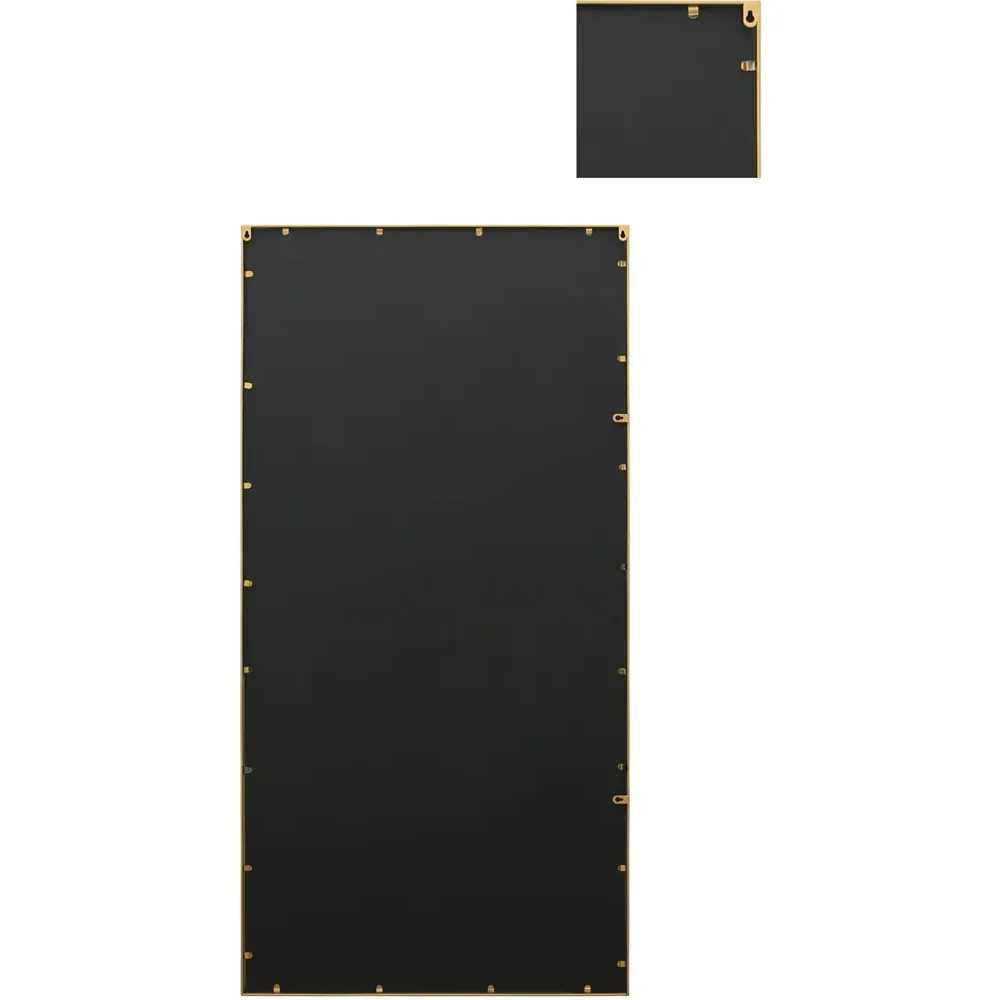 Tabula Window Wall Mirror - Gold, Metal