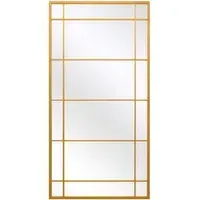 Tabula Window Wall Mirror - Gold, Metal