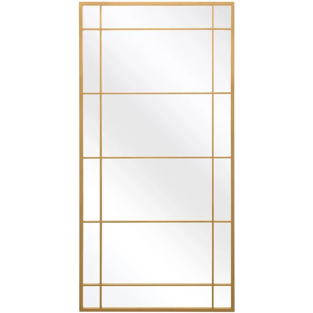 Tabula Window Wall Mirror - Gold, Metal