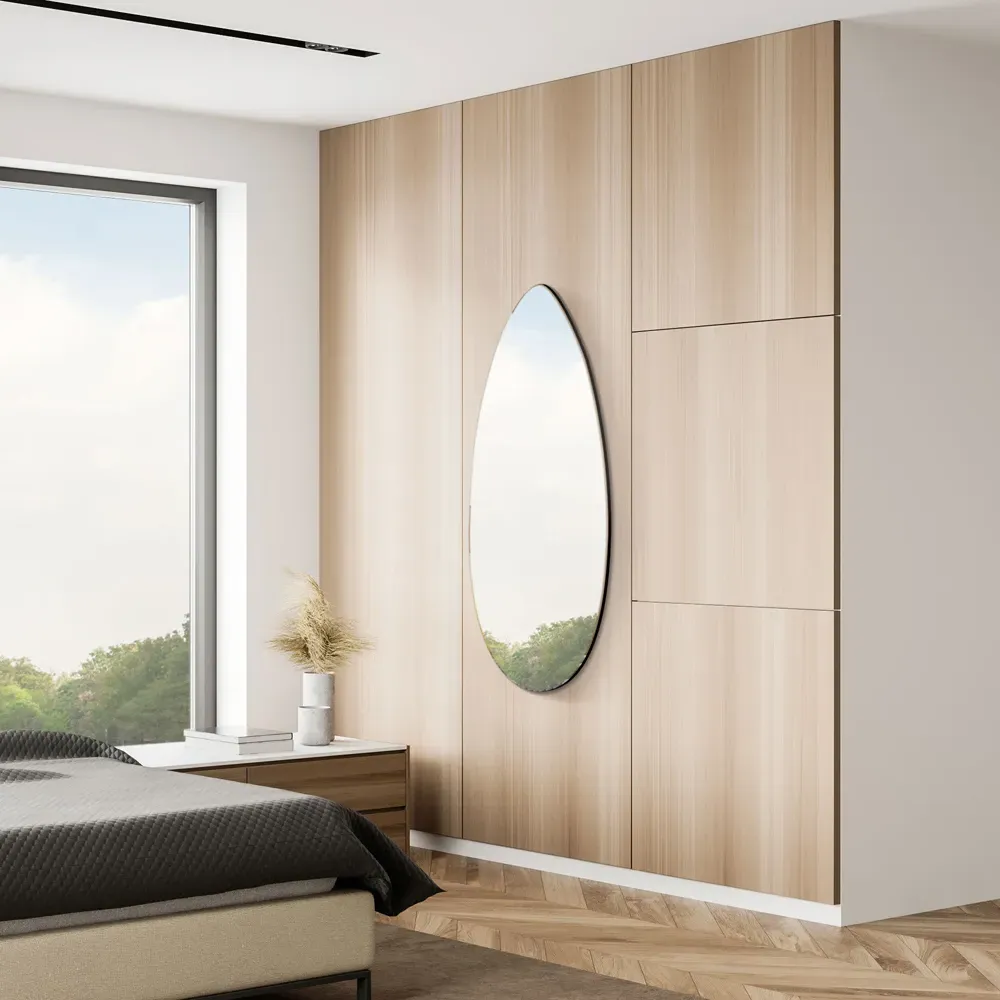 Tear Drop Frameless Wall Mirror - Black