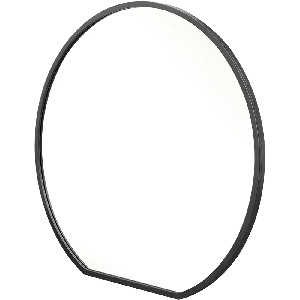 The Circulus Round Wall Mirror - Black, Metal