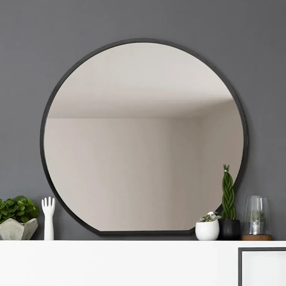 The Circulus Round Wall Mirror - Black, Metal