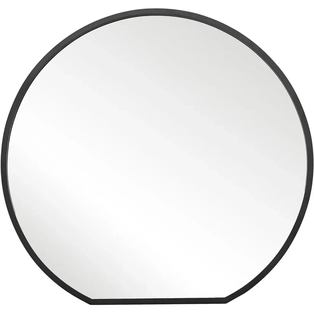 The Circulus Round Wall Mirror - Black, Metal