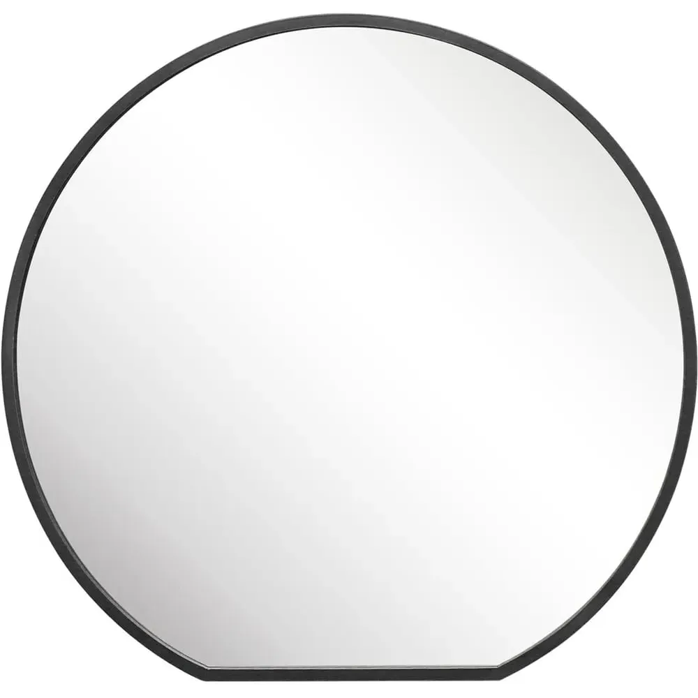 The Circulus Round Wall Mirror - Black, Metal