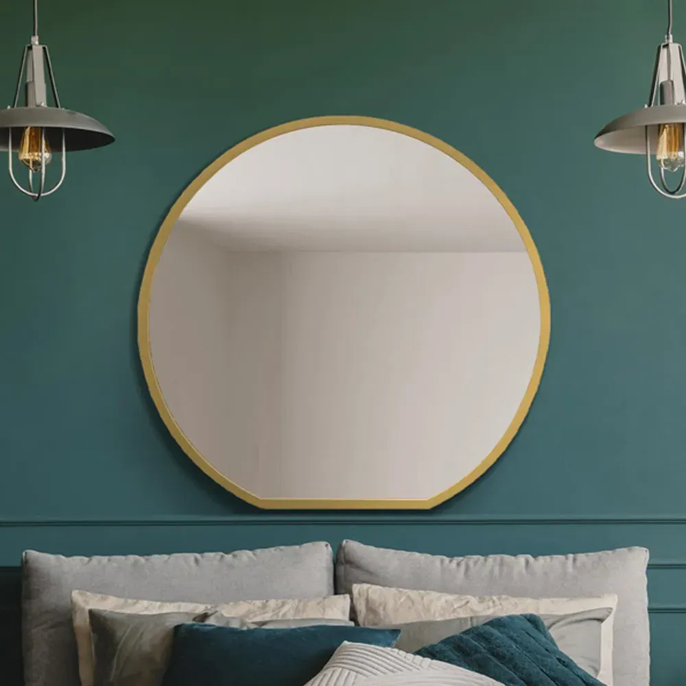 The Circulus Round Wall Mirror - Gold, Metal