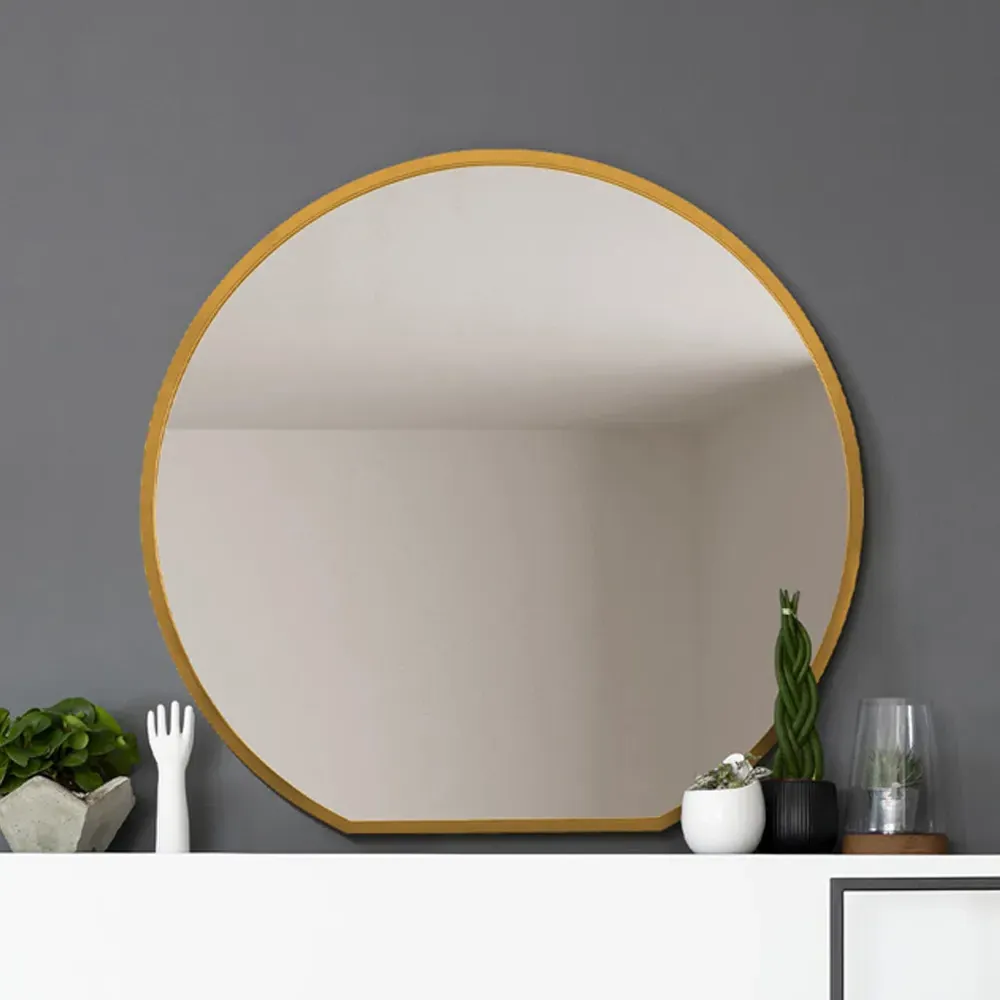The Circulus Round Wall Mirror - Gold, Metal