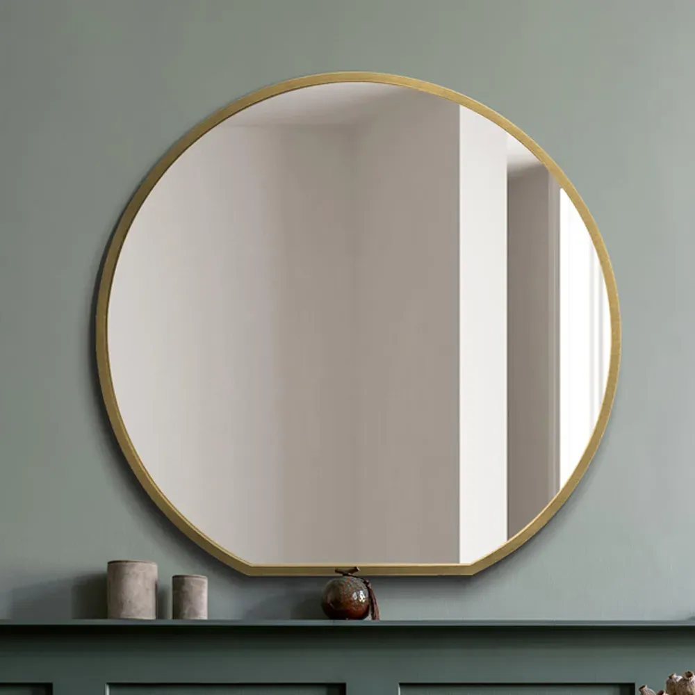 The Circulus Round Wall Mirror - Gold, Metal