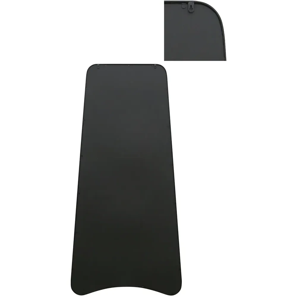 The Coartans Trapezoid Wall Mirror - Black, Metal