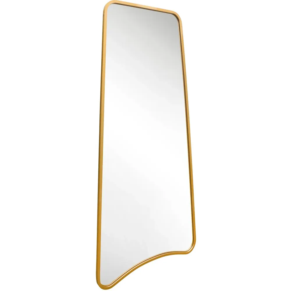 The Coartans Trapezoid Wall Mirror - Gold, Metal