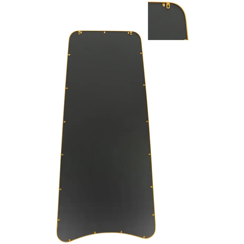 The Coartans Trapezoid Wall Mirror - Gold, Metal