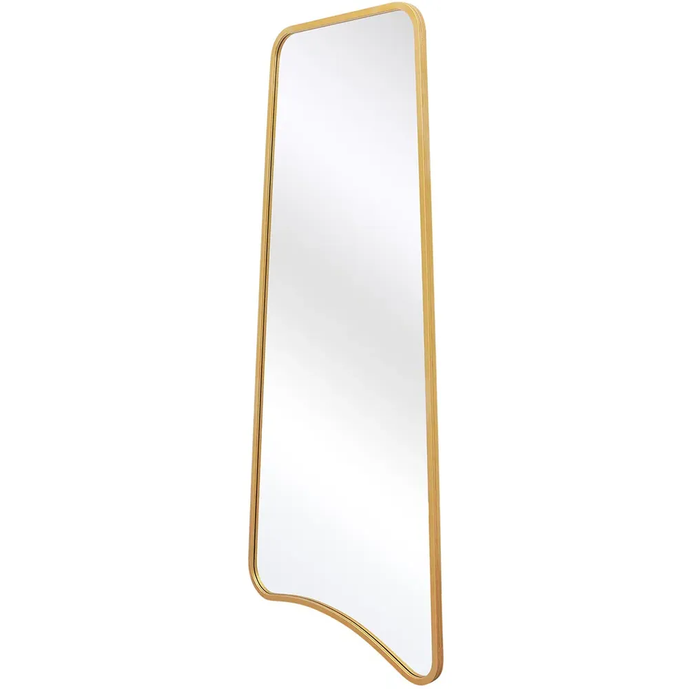 The Coartans Trapezoid Wall Mirror - Gold, Metal