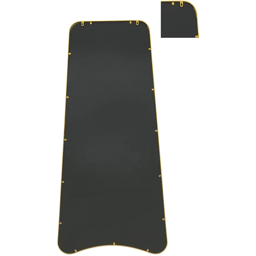 The Coartans Trapezoid Wall Mirror - Gold, Metal