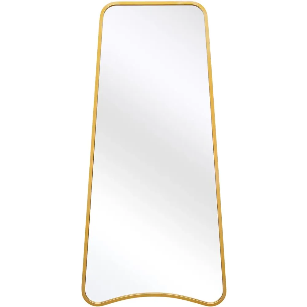The Coartans Trapezoid Wall Mirror - Gold, Metal image