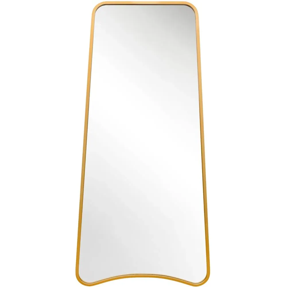 The Coartans Trapezoid Wall Mirror - Gold, Metal