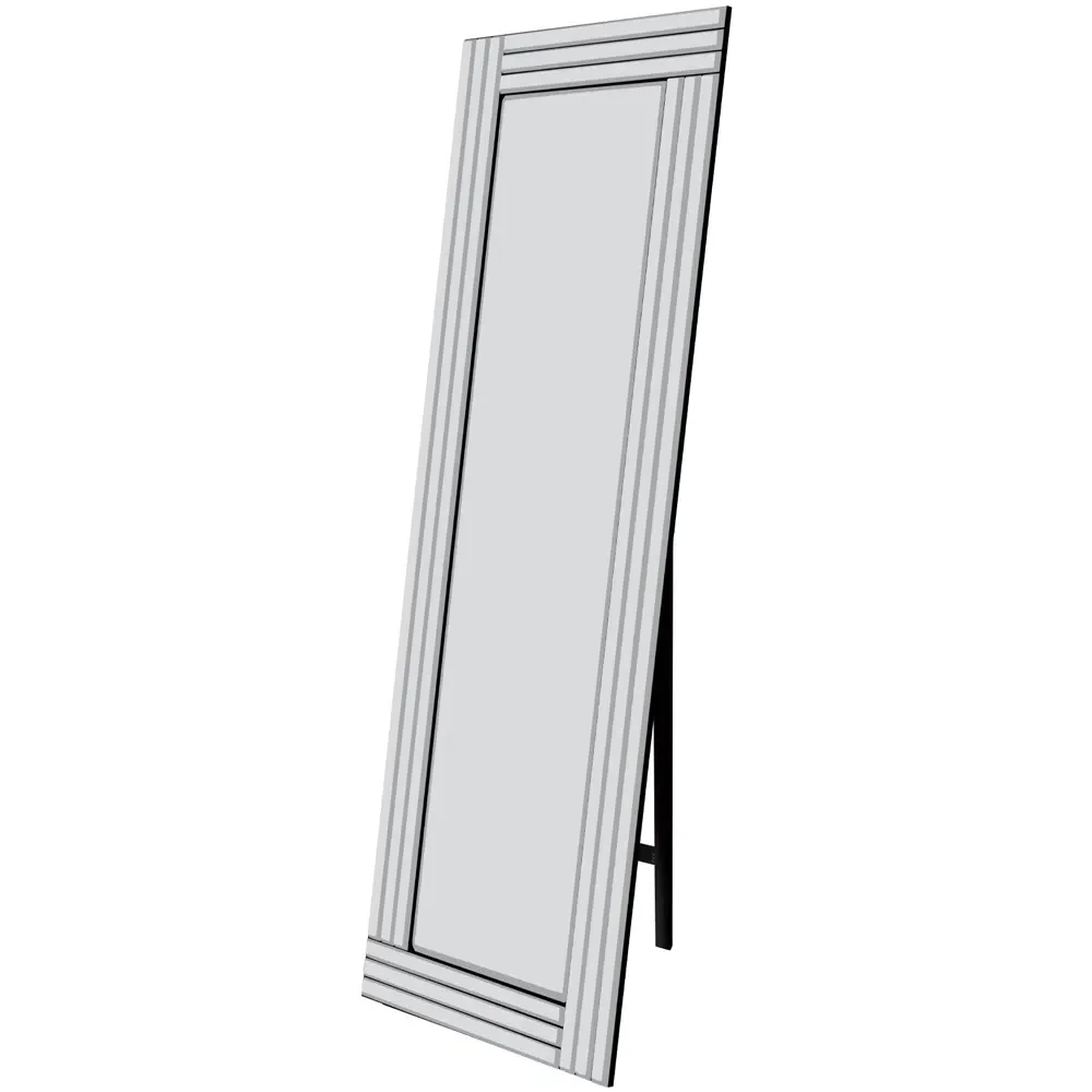 Triple Bevel Cheval Free Standing Mirror - Clear