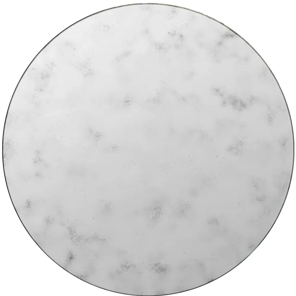 Vetus Round Antiqued Wall Mirror - Clear image
