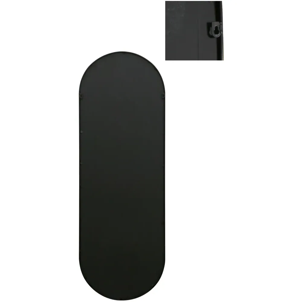 Vultus Double Arched Metal Leaner Wall Mirror - Black