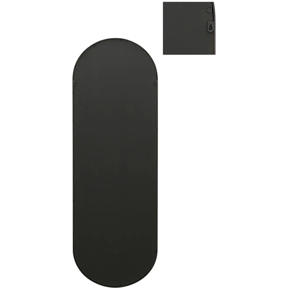 Vultus Double Arched Metal Leaner Wall Mirror - Black