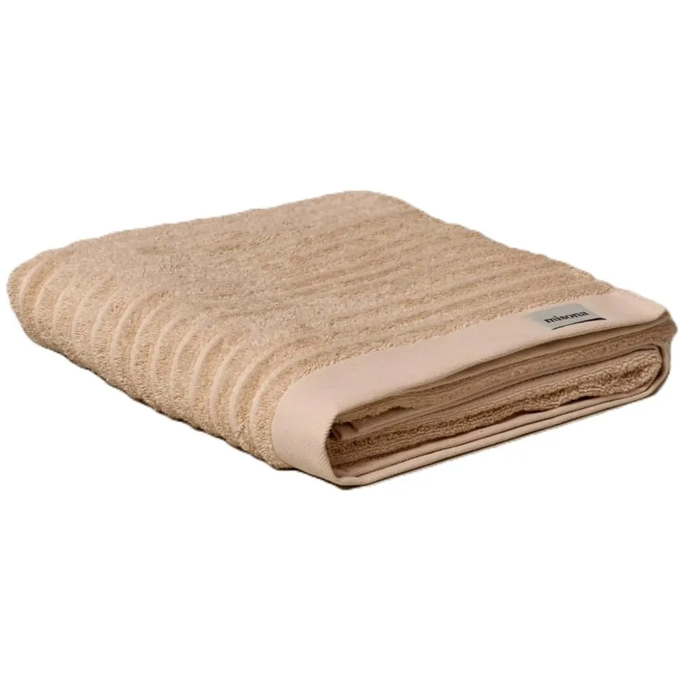 Organic Cotton Ribbed Bath Sheet - Brown