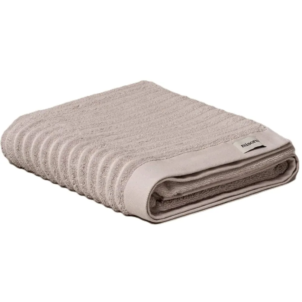 Organic Cotton Ribbed Bath Sheet - Silver