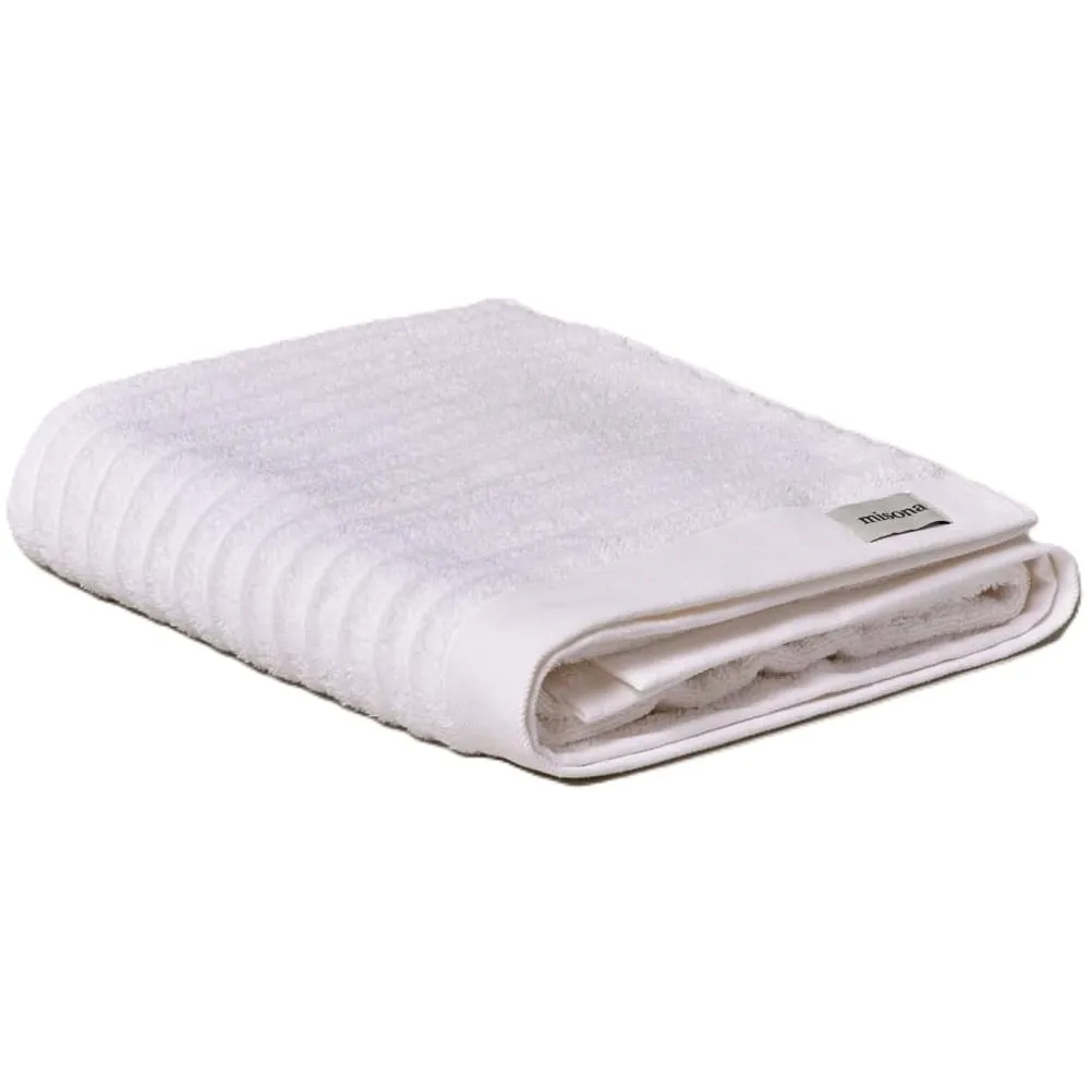 Organic Cotton Ribbed Bath Sheet - White