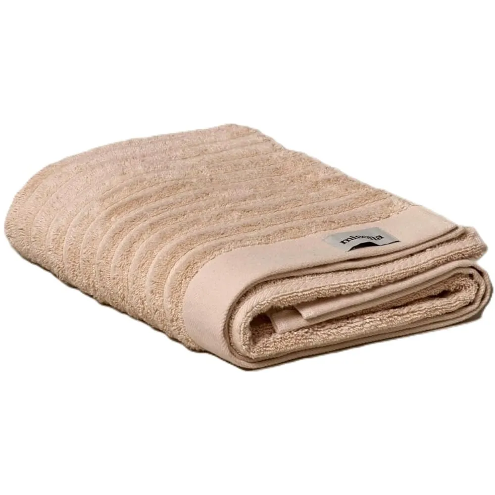 Organic Cotton Ribbed Bath Towel - Brown