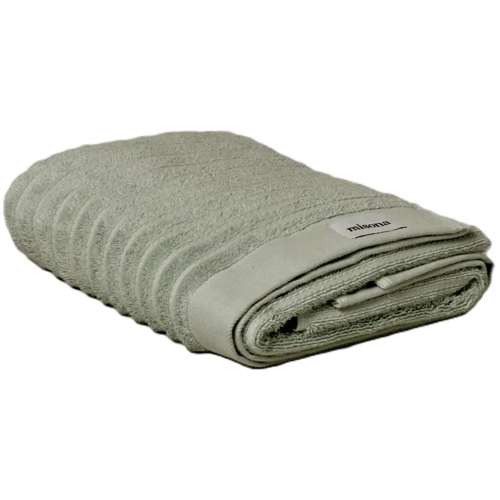 Organic Cotton Ribbed Bath Towel - Green
