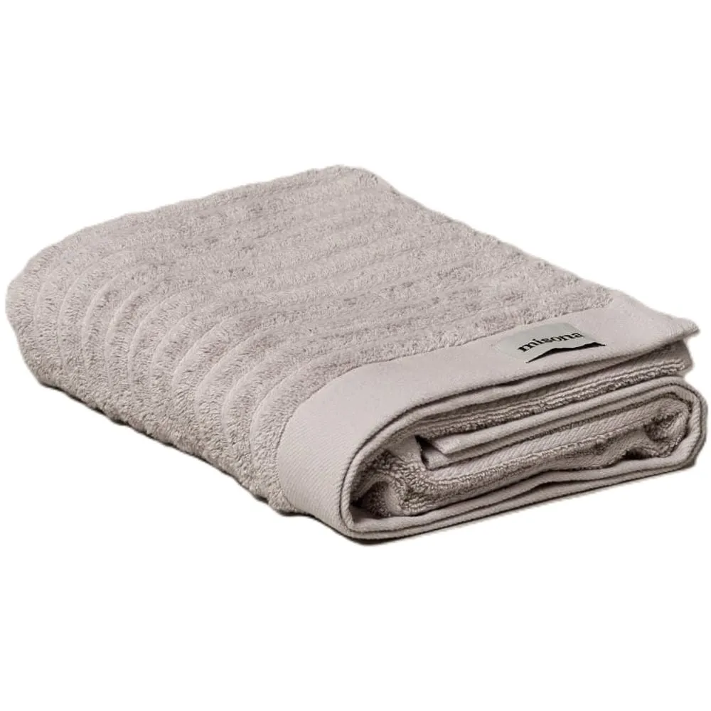 Organic Cotton Ribbed Bath Towel - Silver