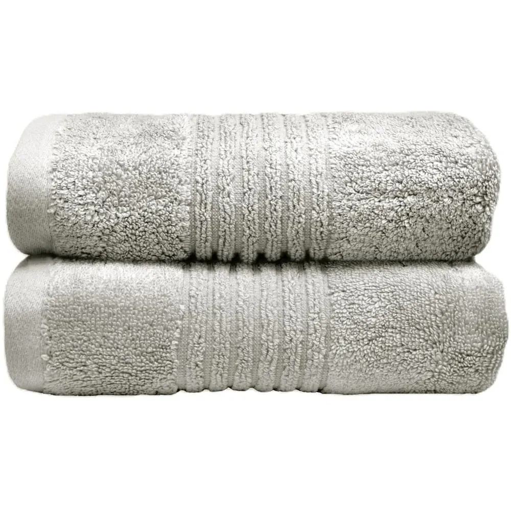 Ultra Soft Hand Towel 2 Pack - Silver, Bamboo