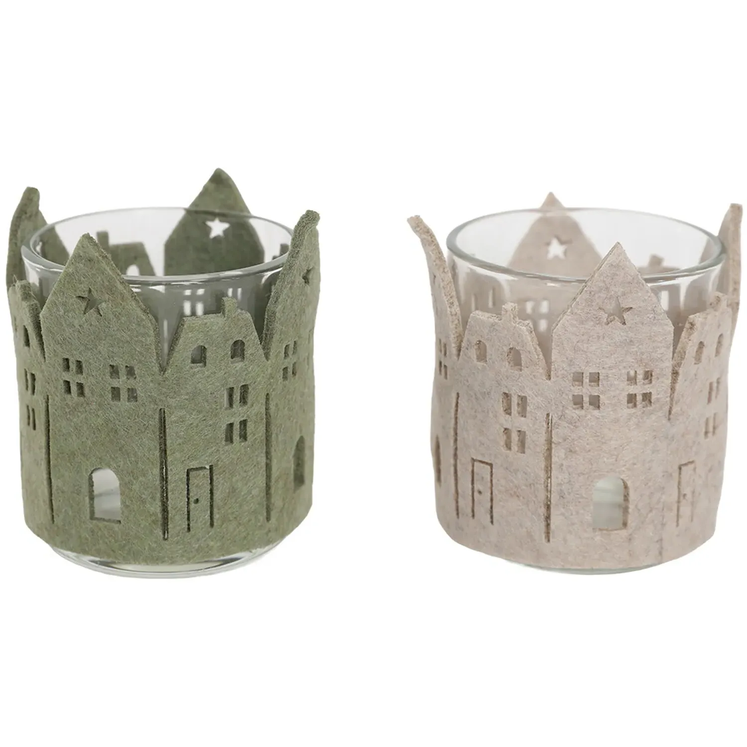 Felt House Scene Candle Holder