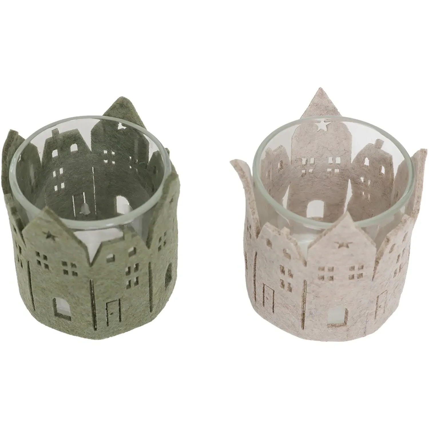 Felt House Scene Candle Holder