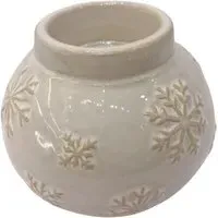 Snowflake Tealight Holder - Cream