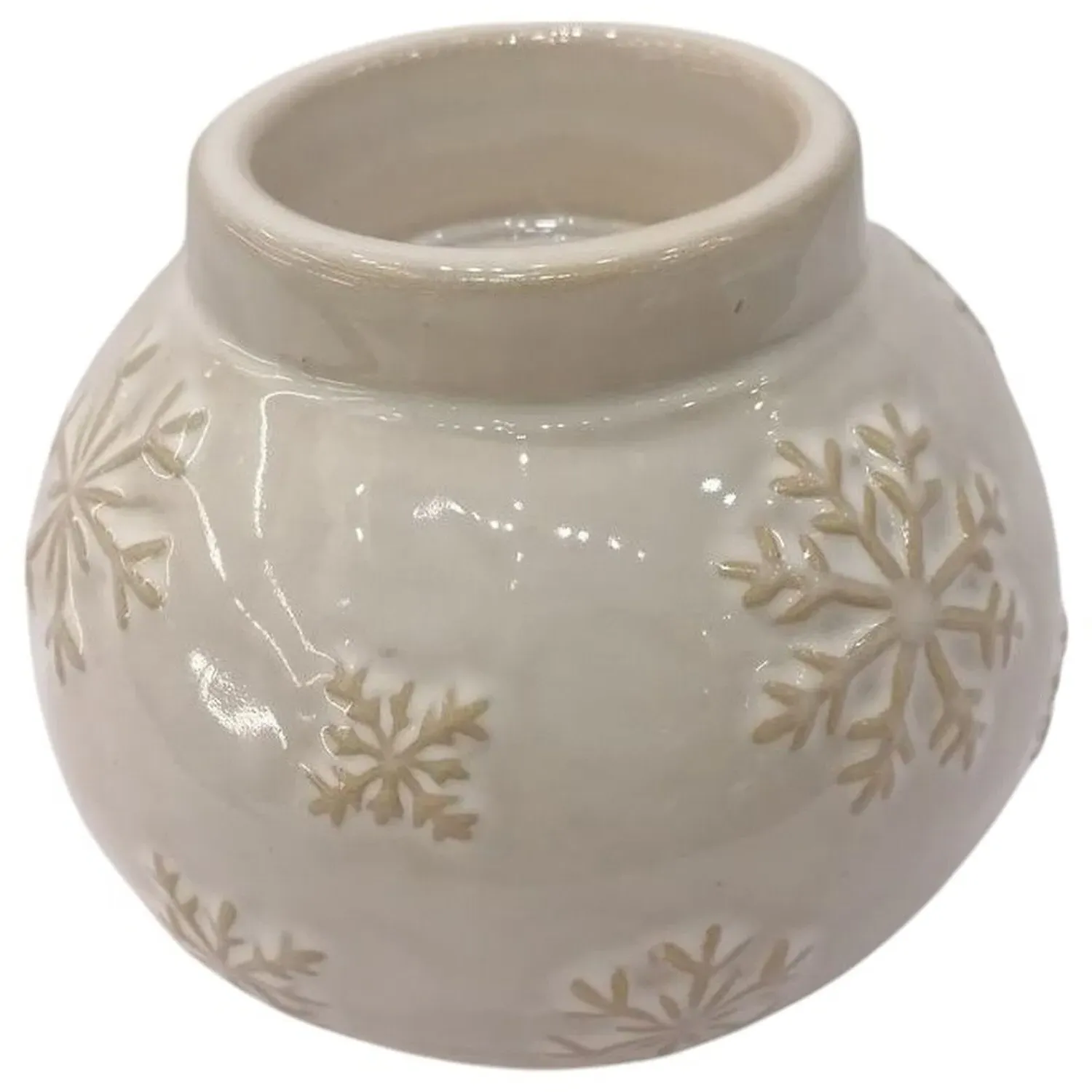 Snowflake Tealight Holder - Cream image